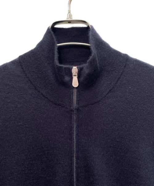 BRUNELLO CUCINELLI（ブルネロクチネリ）BRUNELLO CUCINELLI (ブルネロクチネリ) シルク ジップカーディガン ネイビー サイズ:48の古着・服飾アイテム