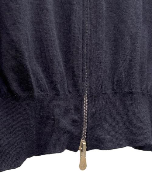 BRUNELLO CUCINELLI（ブルネロクチネリ）BRUNELLO CUCINELLI (ブルネロクチネリ) シルク ジップカーディガン ネイビー サイズ:48の古着・服飾アイテム
