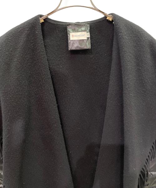 MONCLER（モンクレール）MONCLER (モンクレール) MANTELLA/ダウン切替 ショール風コート ブラック サイズ:Ｓの古着・服飾アイテム