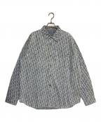 Diorディオール）の古着「コットン オブリーク デニム オーバーシャツ」｜スカイブルー×ホワイト