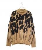 Diorディオール）の古着「カシミヤジャガードニットセーター」｜ベージュ×ブラック