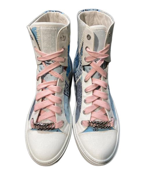 AMIRI（アミリ）AMIRI (アミリ) BANDANA RECONSTRUCTED SUNSET LIGHT BLUE ホワイト×ブルー サイズ:43の古着・服飾アイテム