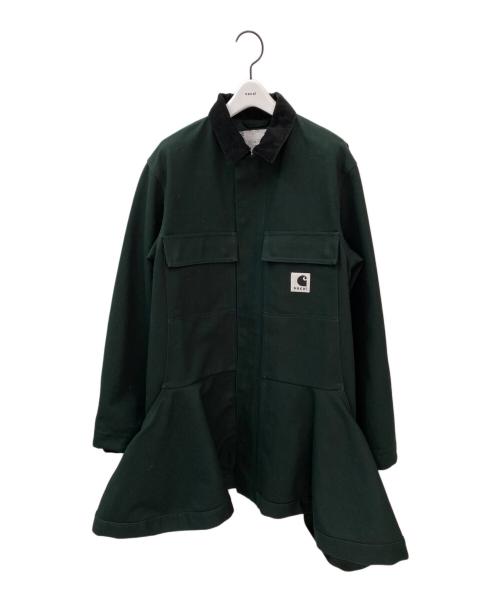 sacai（サカイ）sacai (サカイ) Carhartt WIP (カーハート ワークインプログレス) Duck Bonding Dress Coat グリーン サイズ:3の古着・服飾アイテム