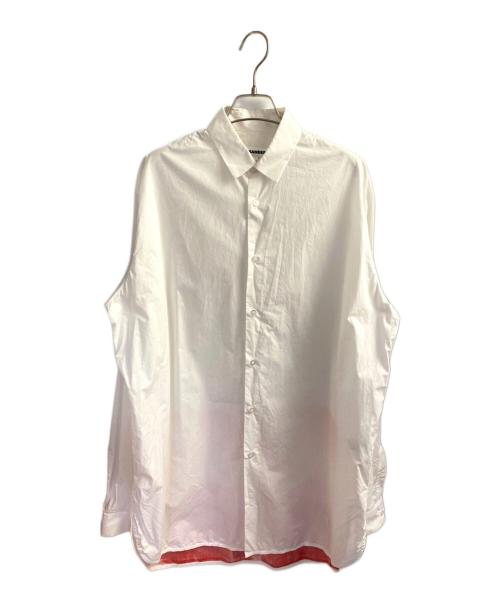 JIL SANDER（ジルサンダー）JIL SANDER (ジルサンダー) オーバーサイズプリントシャツ ホワイト×レッド サイズ:37の古着・服飾アイテム