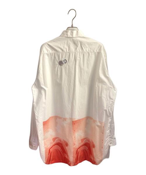 JIL SANDER（ジルサンダー）JIL SANDER (ジルサンダー) オーバーサイズプリントシャツ ホワイト×レッド サイズ:37の古着・服飾アイテム