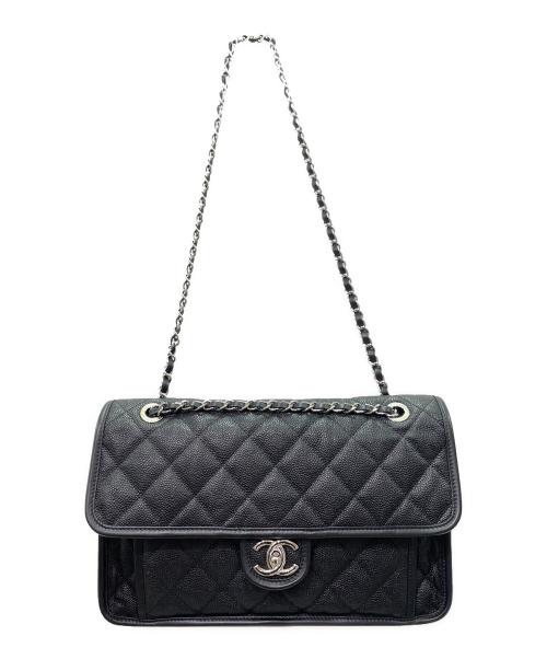 CHANEL（シャネル）CHANEL (シャネル) フレンチ リヴィエラ フラップ チェーンショルダーバッグ ブラックの古着・服飾アイテム