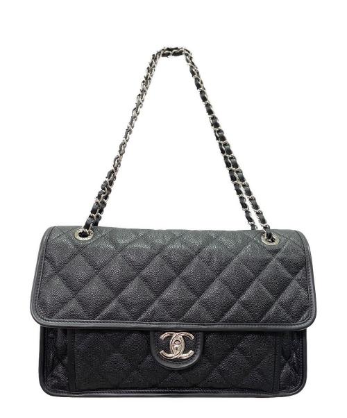 CHANEL（シャネル）CHANEL (シャネル) フレンチ リヴィエラ フラップ チェーンショルダーバッグ ブラックの古着・服飾アイテム