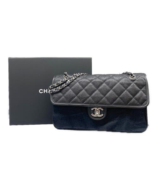 CHANEL（シャネル）CHANEL (シャネル) フレンチ リヴィエラ フラップ チェーンショルダーバッグ ブラックの古着・服飾アイテム