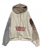 Protocol Indexプロトコルインデックス）の古着「UPSIDE DOWN ZIP HOODIE」｜アイボリー