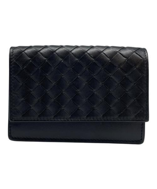 BOTTEGA VENETA（ボッテガベネタ）BOTTEGA VENETA (ボッテガベネタ) イントレチャート 名刺入れ ブラックの古着・服飾アイテム