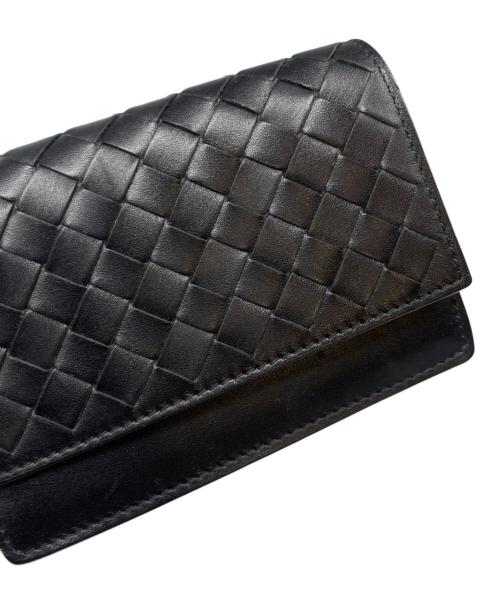 BOTTEGA VENETA（ボッテガベネタ）BOTTEGA VENETA (ボッテガベネタ) イントレチャート 名刺入れ ブラックの古着・服飾アイテム