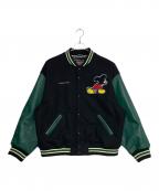 SUPREME×NUMBER (N)INEシュプリーム×ナンバーナイン）の古着「Mickey Mouse Varsity Jacket」｜ブラック×グリーン