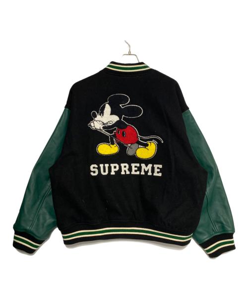 SUPREME（シュプリーム）SUPREME (シュプリーム) NUMBER (N)INE (ナンバーナイン) Mickey Mouse Varsity Jacket ブラック×グリーン サイズ:XXLの古着・服飾アイテム