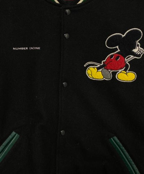 SUPREME（シュプリーム）SUPREME (シュプリーム) NUMBER (N)INE (ナンバーナイン) Mickey Mouse Varsity Jacket ブラック×グリーン サイズ:XXLの古着・服飾アイテム