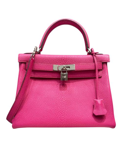 HERMES（エルメス）HERMES (エルメス) ケリー28 内縫い/シルバー金具/シェブルミゾル/ピンク系/□J刻印/2006年 ピンク系 サイズ:28の古着・服飾アイテム