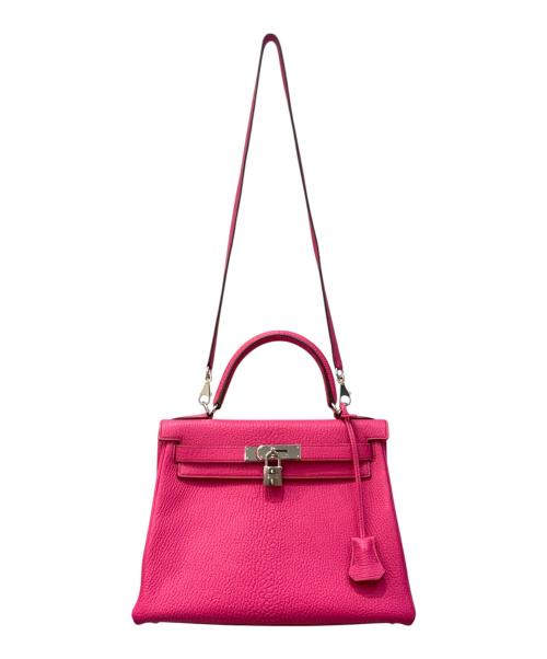 HERMES（エルメス）HERMES (エルメス) ケリー28 内縫い/シルバー金具/シェブルミゾル/ピンク系/□J刻印/2006年 ピンク系 サイズ:28の古着・服飾アイテム