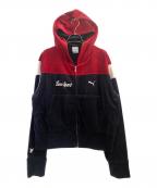 masu×PUMAエムエーエスユー×プーマ）の古着「T7 ショートトラックジャケット」｜レッド×ネイビー