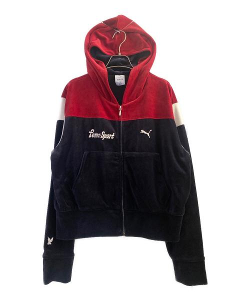 masu（エムエーエスユー）masu (エムエーエスユー) PUMA (プーマ) T7 ショートトラックジャケット レッド×ネイビー サイズ:XLの古着・服飾アイテム