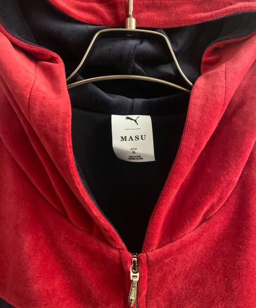 masu（エムエーエスユー）masu (エムエーエスユー) PUMA (プーマ) T7 ショートトラックジャケット レッド×ネイビー サイズ:XLの古着・服飾アイテム