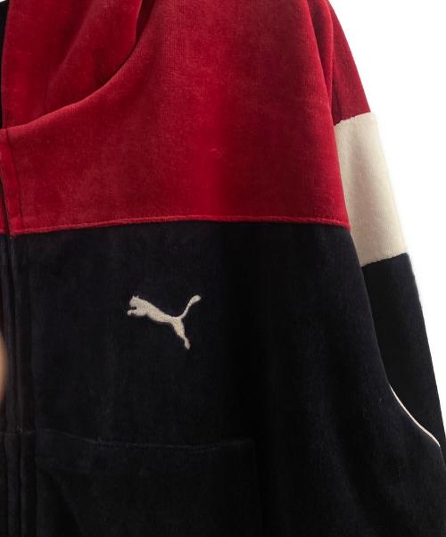 masu（エムエーエスユー）masu (エムエーエスユー) PUMA (プーマ) T7 ショートトラックジャケット レッド×ネイビー サイズ:XLの古着・服飾アイテム