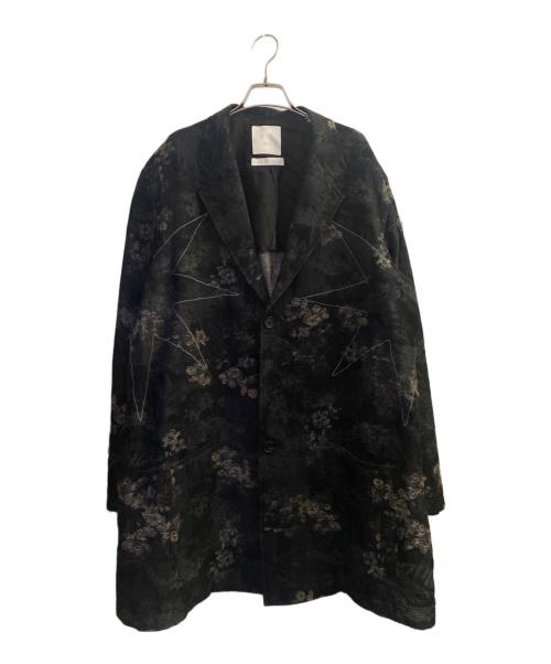 s'yte（サイト）s'yte (サイト) GDC (ジーディーシー) FLORAL JACQUARD OCTAGON STAR EMBROIDERY LONG JACKET グレー サイズ:3の古着・服飾アイテム