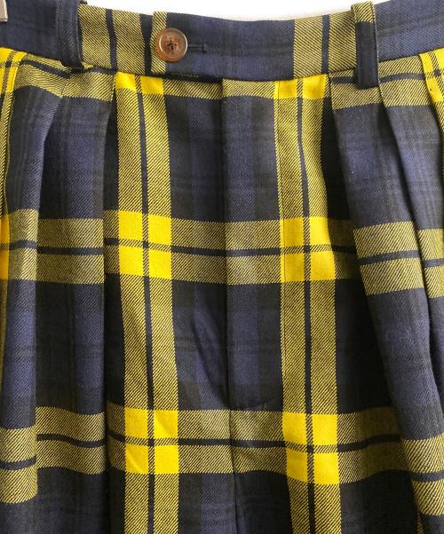 Vivienne Westwood（ヴィヴィアンウエストウッド）Vivienne Westwood (ヴィヴィアンウエストウッド) チェックパンツ イエロー×ネイビー サイズ:Lの古着・服飾アイテム