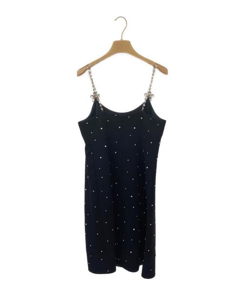 MIU MIU（ミュウミュウ）MIU MIU (ミュウミュウ) ビジューノースリーブワンピース ブラック サイズ:36の古着・服飾アイテム