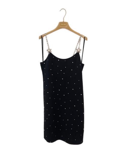 MIU MIU（ミュウミュウ）MIU MIU (ミュウミュウ) ビジューノースリーブワンピース ブラック サイズ:36の古着・服飾アイテム