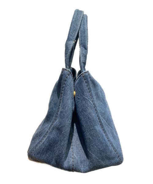 PRADA（プラダ）PRADA (プラダ) カナパ デニムトートバッグ ブルーの古着・服飾アイテム