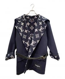 LOUIS VUITTONルイ ヴィトン）の古着「Flap Pocket Hooded Wrap Coat」｜ネイビー