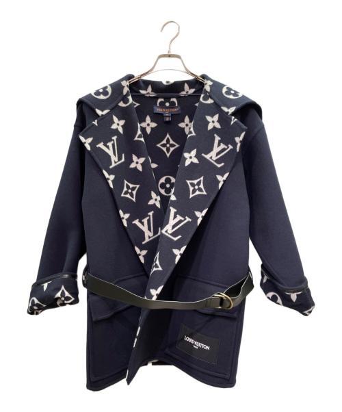 LOUIS VUITTON（ルイ ヴィトン）LOUIS VUITTON (ルイ ヴィトン) Flap Pocket Hooded Wrap Coat ネイビー サイズ:36の古着・服飾アイテム