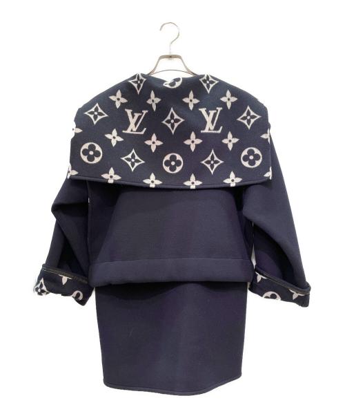 LOUIS VUITTON（ルイ ヴィトン）LOUIS VUITTON (ルイ ヴィトン) Flap Pocket Hooded Wrap Coat ネイビー サイズ:36の古着・服飾アイテム