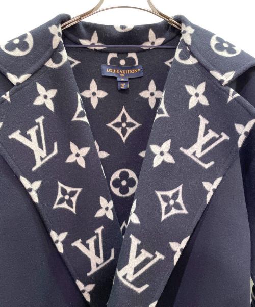 LOUIS VUITTON（ルイ ヴィトン）LOUIS VUITTON (ルイ ヴィトン) Flap Pocket Hooded Wrap Coat ネイビー サイズ:36の古着・服飾アイテム