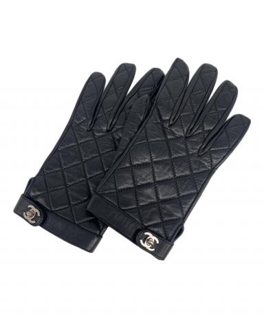 中古・古着通販】CHANEL (シャネル) ココマーク レザー手袋 ブラック