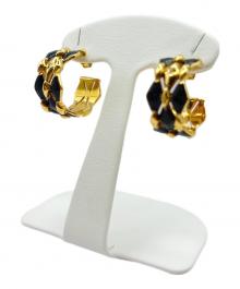 LOUIS VUITTON（ルイ ヴィトン）の古着「Malletage Stud Earring/ピアス・マルタージュ スタッズ」｜ゴールド×ブラック