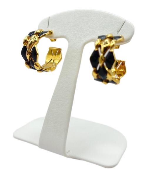 LOUIS VUITTON（ルイ ヴィトン）LOUIS VUITTON (ルイ ヴィトン) Malletage Stud Earring/ピアス・マルタージュ スタッズ ゴールド×ブラック サイズ:-の古着・服飾アイテム
