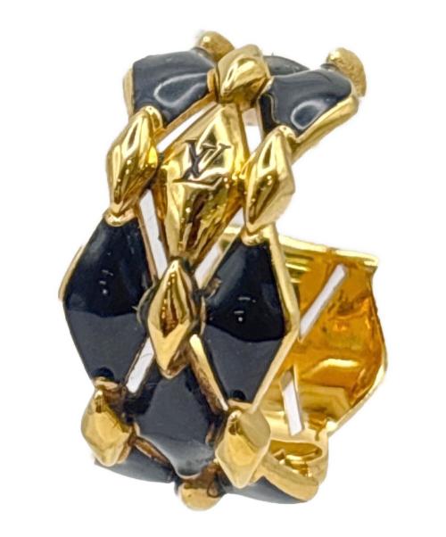 LOUIS VUITTON（ルイ ヴィトン）LOUIS VUITTON (ルイ ヴィトン) Malletage Stud Earring/ピアス・マルタージュ スタッズ ゴールド×ブラック サイズ:-の古着・服飾アイテム