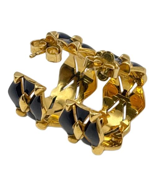 LOUIS VUITTON（ルイ ヴィトン）LOUIS VUITTON (ルイ ヴィトン) Malletage Stud Earring/ピアス・マルタージュ スタッズ ゴールド×ブラック サイズ:-の古着・服飾アイテム