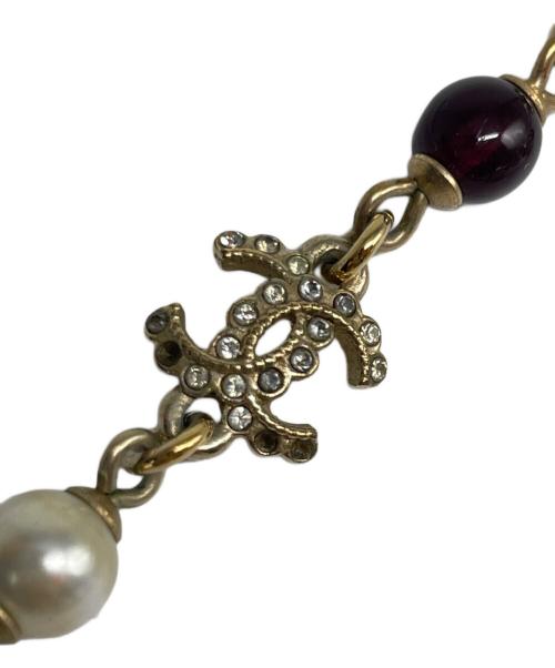 CHANEL（シャネル）CHANEL (シャネル) パールストーン ロングネックレス ゴールド×ホワイトの古着・服飾アイテム