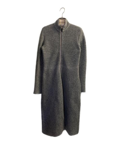 Christian Dior（クリスチャン ディオール）Christian Dior (クリスチャン ディオール) カシミヤ混ジップコート ライトグレー サイズ:36の古着・服飾アイテム