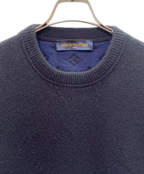LOUIS VUITTON（ルイ ヴィトン）LOUIS VUITTON (ルイ ヴィトン) ハーフアンドハーフモノグラムニットセーター ブラック サイズ:XLの古着・服飾アイテム