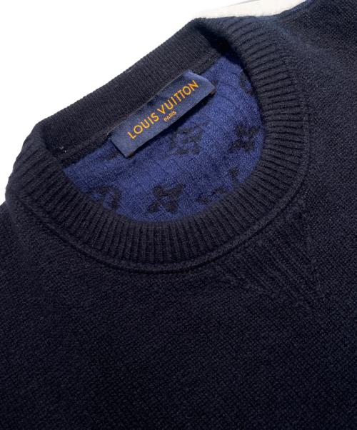 LOUIS VUITTON（ルイ ヴィトン）LOUIS VUITTON (ルイ ヴィトン) ハーフアンドハーフモノグラムニットセーター ブラック サイズ:XLの古着・服飾アイテム