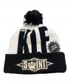 SAINT MICHAELセントマイケル）の古着「KLF_KNIT CAP/KLF/WHITE」｜ホワイト×ブラック