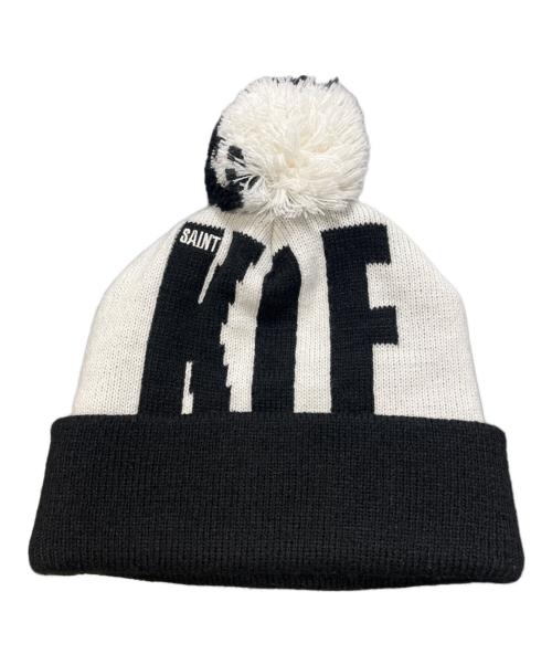 SAINT MICHAEL（セントマイケル）SAINT MICHAEL (セントマイケル) KLF_KNIT CAP/KLF/WHITE ホワイト×ブラックの古着・服飾アイテム