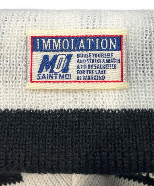 SAINT MICHAEL（セントマイケル）SAINT MICHAEL (セントマイケル) KLF_KNIT CAP/KLF/WHITE ホワイト×ブラックの古着・服飾アイテム