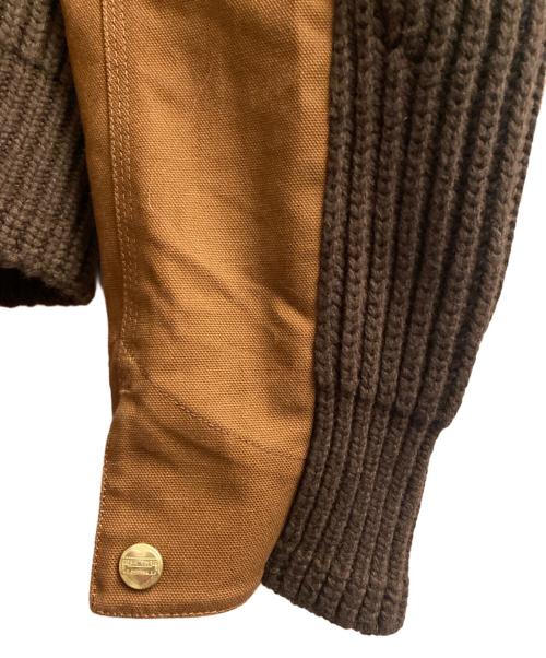 sacai（サカイ）sacai (サカイ) CarHartt (カーハート) 25AW Carhartt WIP Duck x Wool Knit Blouson ブラウン サイズ:4の古着・服飾アイテム