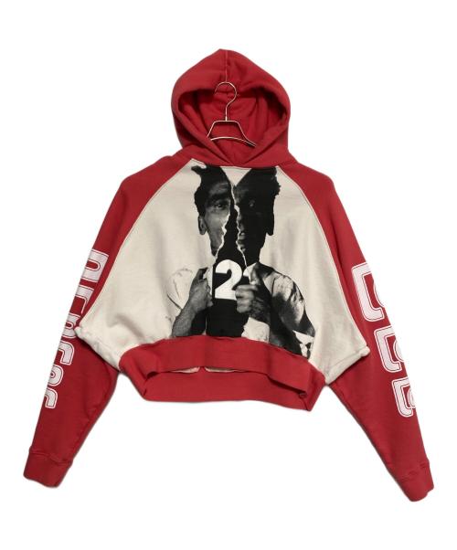 RIVINGTON roi Rebis（リヴィントンロイレヴィス）RIVINGTON roi Rebis (リヴィントンロイレヴィス) OPEN UP AGAPE HOODIE レッド×ホワイト サイズ:Lの古着・服飾アイテム