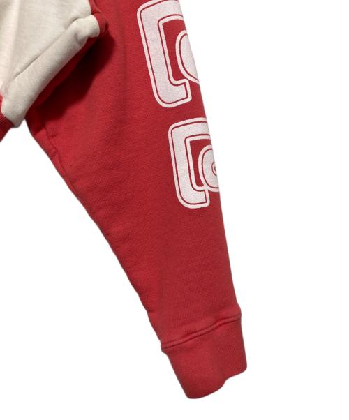 RIVINGTON roi Rebis（リヴィントンロイレヴィス）RIVINGTON roi Rebis (リヴィントンロイレヴィス) OPEN UP AGAPE HOODIE レッド×ホワイト サイズ:Lの古着・服飾アイテム