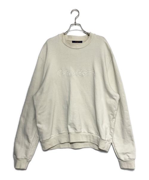 LOUIS VUITTON（ルイ ヴィトン）LOUIS VUITTON (ルイ ヴィトン) エンブロイダリーロゴ刺繍スウェット アイボリー サイズ:XXLの古着・服飾アイテム