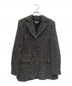 CHANELシャネル）の古着「ココマーク ボタン ツイードジャケット」｜ブラック